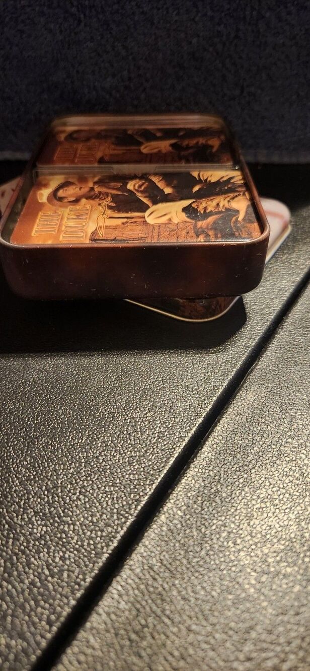 Vintage & Collectible John Wayne 2 decks of playing Sealed cards in a metal tin - Picture 4 of 7